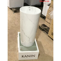 Chậu trụ trắng vân đá-lavabo đứng vaann trang trí