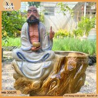 Chậu tượng Đạt Ma Sư Tổ 2 kích thước gốm sứ Bát Tràng, chậu Đạt Ma trồng cây bonsai, chậu bonsai đẹp