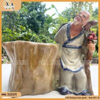 Chậu tượng lão Mai trồng cây bonsai, chậu tượng bonsai lão Mai, chậu Lão Mai trồng bonsai đẹp