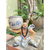 Chậu tượng Lỗ Trí Thâm đỡ vò trên vai cao 20cm