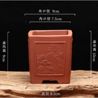 Chậu Vuông sơn thủy - Chậu Bonsai Trung Quốc - Chậu Bonsai Mini