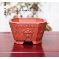 Chậu vuông vát cạnh hình mặt bợm - Chậu Bonsai Trung Quốc - Chậu Bonsai Mini