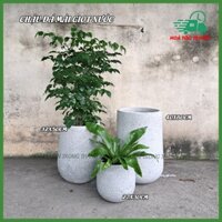 Chậu Xi Măng Đá Mài Giọt Nước 40x60cm, Chậu đá mài trồng cây nội thất