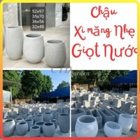 Chậu Xi Măng Đá Mài GIỌT NƯỚC siêu nhẹ trồng cây cảnh các loại ( Chỉ giao Hà Nội )