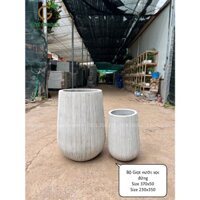 Chậu xi măng đá mài trồng cây giọt nước sọc đứng