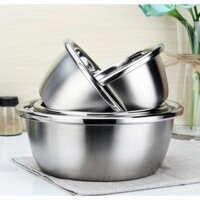 chậu,bát 304 inox 100 cao cấp các cỡ hàng dầy - Trắng,Chậu inox 24 cm