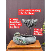 Chậu(đảo bay) đá cuội nhà tranh lý bạch, trên trồng cây dưới nuôi cá. Trồng đào quất mai …