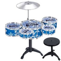 [CHAUZBEOZSHOP] Bộ Trống Đồ Chơi Cho Bé Jazz Drum 5 Trống Có Ghế - Bền Đẹp