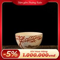 Chawan - bát đánh matcha Kyo vẽ cây tre