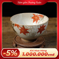 Chawan - Bát đánh matcha Kyo vẽ lá phong (LỖI)