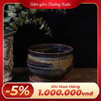 Chawan - Bát đánh matcha men chảy (triện đáy)