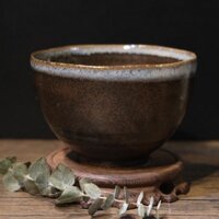 Chawan - Bát đánh matcha mộc viền hoả biến