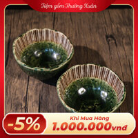 Chawan - bát đánh matcha mộc Oribe (triện đáy)