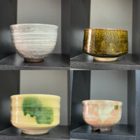 chawan đánh matcha - bát đánh matcha hoa cúc cực đẹp có triện