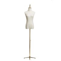 CHAXIA Female Mannequin Torso Body Fake People Dress Sewing Dress Form Height Adjustable Tripod Stand Base, 2 Styles (Color : Gold, Size : Small)