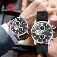 Chaxigo thời trang nam kinh doanh dây da không thấm nước thạch anh Đồng hồ/đa chức năng lịch sáng đồng hồ/sinh viên thường ngày đồng hồ/chất lượng cao lớn quay số thạch anh Đồng hồ 6707-
