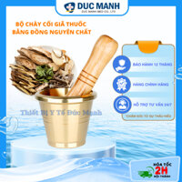 Chày cối dã thuốc bằng đồng - chày cối nghiền thuốc đông y