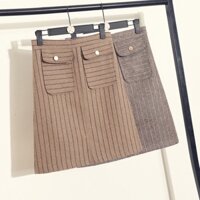 Chây váy dài ngang gối có túi - Hàng QC đẹp