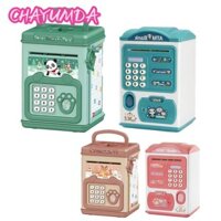 CHAYUMDA Hoạt Hình Money Bank, Máy ATM Âm Nhạc Dễ Thương, Đồ Chơi Trẻ Em Có Tay Cầm Vân Tay Mật Khẩu Hộp Đựng Tiền Xu Quà Tặng Giáng Sinh
