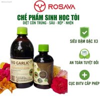 Chế phẩm sinh học tỏi đậm đặc ROSAVA diệt nhện, sâu ăn lá, rệp rầy, bọ trĩ trên cây cảnh, hoa hồng & hoa lan