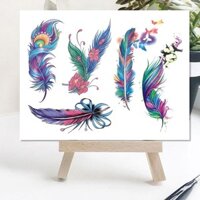 Che Sẹo Nhiều Màu Sắc Lông Vũ Hình Xăm Dán Chống Thấm Nước Lâu Dài Nữ Xương Đòn Cánh Tay Tươi Miếng Dán Dễ Thương Thực Tế wst3.6