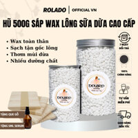 [CHE TÊN] 500G Sáp Wax Lông Nóng Sữa Dừa ROLADO Siêu Bám Lông, Wax Lông Nách, Wax Toàn Thân, Tặng Que Và 5ml Serum