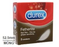 [Che tên] Bao cao su Durex Fetherlite mỏng 52.5mm