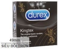 [Che tên] Bao cao su Durex Kingtex siêu bôi trơn 49mm
