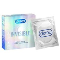 [Che tên] Bao cao su Durex Invisible Extra Thin Extra Sensitive siêu mỏng, tăng cảm xúc