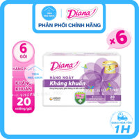 CHE TÊN BVS - LỐC 6 GÓI 20 Miếng - Băng Vệ Sinh Diana Sensi Hàng Ngày Kháng Khuẩn - NHI.TNL
