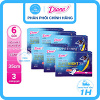 CHE TÊN BVS - Lốc 6 Gói 3 Miếng 35cm Băng Vệ Sinh Ban Đêm Diana Sensi Cool Fresh Super Night NHI.TNL