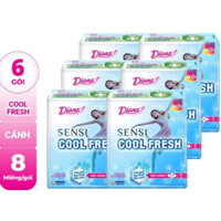 [CHE TÊN] Combo 6 gói băng vệ sinh Diana Sensi Cool siêu mỏng không cánh 23cm ( 8 miếng )