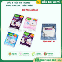 CHE TÊN SP-Combo 8 gói băng vệ sinh Molped Bông Organic ngày và đêm (tặng 10 khẩu trang 5D)