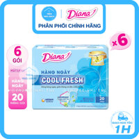 CHE TÊN SP - [LỐC 6 GÓI BVS HN COOL 20 Miếng] Băng Vệ Sinh Hàng Ngày Diana Sensi Cool Fresh Siêu Mát Lạnh - NHI.TNL