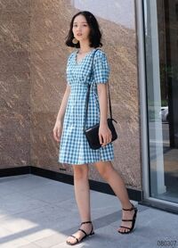 Checked Dress ovanmade Am961