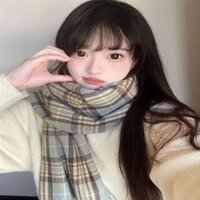 Checked Warm jk Khăn quàng cổ nữ cổ điển dễ thương Nhật Bản
