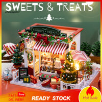 Cheer Mini House Display Model Sweets House Model Kit Mini Dessert House Kit với đèn Led Câu đố 3d giáo dục vui nhộn cho trẻ em và người lớn Trang trí nhà búp bê thủ công nhỏ