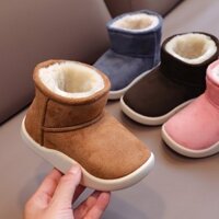 Cheerful Mario bốt cho bé Giày trượt tuyết cho bé trai bé gái Giày bốt trẻ em chống trượt Boot da lộn đi học mùa đông Giày trượt tuyết trẻ em