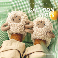 Cheerful Mario dép bông trẻ em gái xinh giày bông dễ thương dép mùa đông trẻ em