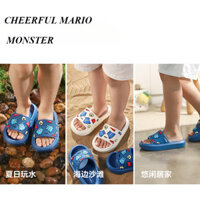 Cheerful Mario slipper dép đi trong nhà cho bé trẻ em quái vật nhỏ hoạt hình chống trượt dép cho bé trai bé gái
