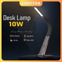 Cheetor Đèn học Đèn bàn Làm việc LED 10W TX75 Cảm ứng 5 chế độ ánh sáng Tích hợp sạc không dây Qi 10W Cổng sạc USB 5V-2A