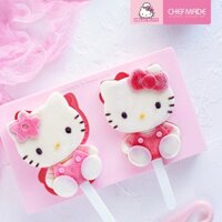 Chefmade Hello Kitty Hoạt Hình Khuôn Silicon DIY Khuôn Làm Đá Tự Làm Popsicle Frozen Kem Khuôn Nướng Bánh 3D Handmade Có Nắp Bộ KT7048