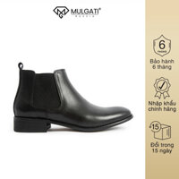 Chelsea Boot nam MULGATI Ankle da bò cao cấp cổ cao da trơn - F708-5