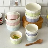 Chén Bát sứ in chữ nổi Good Life nhiều màu pastel chịu nhiệt, Tô Chén ăn cơm salad đựng trái cây|Chanhhome.decor|
