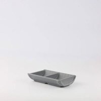 Chén Chấm Melamine 2 Ngăn Cao Cấp DV104 Clay Dark Brown Superware - 13 x 8 x 2,7cm