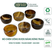 Chén cốc sừng dùng để uống rượu, trà thanh nhiệt giải độc - Hoà Bình Artisan Ly sừng trâu cao cấp