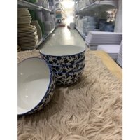 Chén Cơm Bông Cổ Lòng Trắng, Bộ 10 Bát Chén Ăn Cơm Men Sứ Trắng, Dày Dặn Mta-Mart2