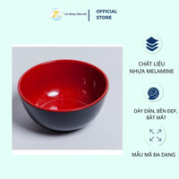 Chén Cơm Nhựa Đỏ Đen CO02 10cái, Bát Chén Quán Ăn, Gia Đình Nhựa Melamine Dày Dặn, Mẫu Mã Đẹp, Dễ Vệ Sinh Mta-Mart2