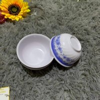 Chén Cơm Xoắn Bông TM 10cái, Bát Chén Ăn Cơm Nhựa Melamine Dày Dặn, Màu Sắc Nhã Nhặn Mta-Mart2