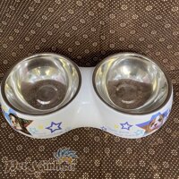 Chén đôi inox mica hình chó